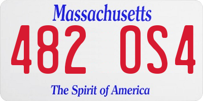 MA license plate 482OS4