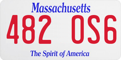MA license plate 482OS6
