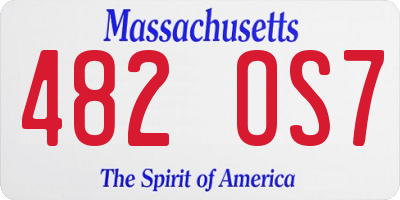 MA license plate 482OS7
