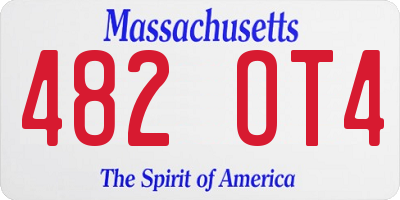 MA license plate 482OT4
