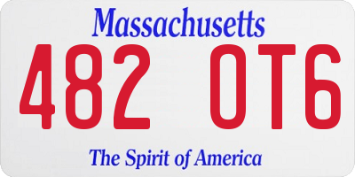 MA license plate 482OT6