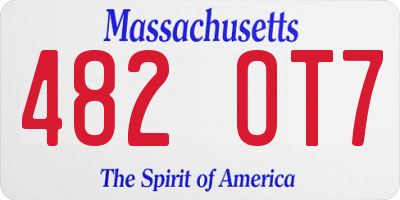 MA license plate 482OT7