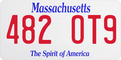 MA license plate 482OT9