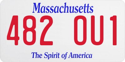 MA license plate 482OU1
