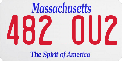 MA license plate 482OU2