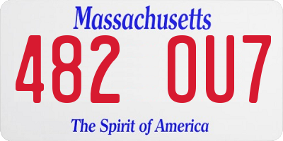 MA license plate 482OU7