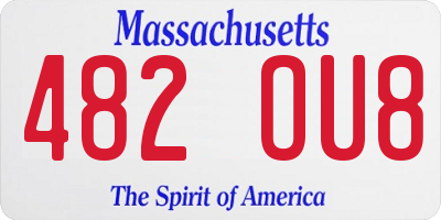 MA license plate 482OU8