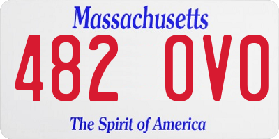 MA license plate 482OV0