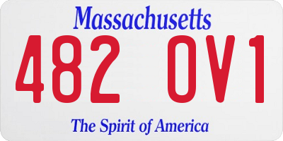 MA license plate 482OV1