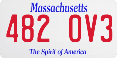 MA license plate 482OV3