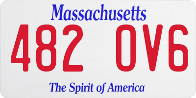 MA license plate 482OV6
