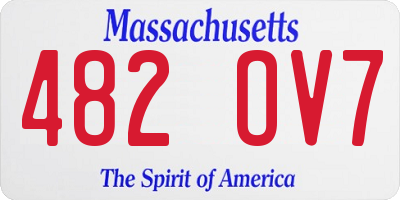 MA license plate 482OV7