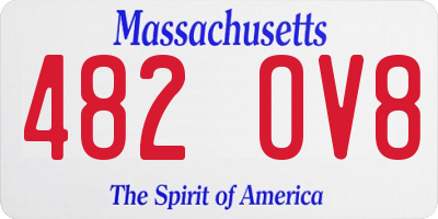 MA license plate 482OV8