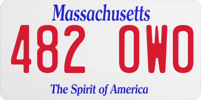 MA license plate 482OW0