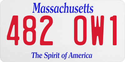 MA license plate 482OW1