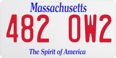 MA license plate 482OW2