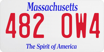 MA license plate 482OW4