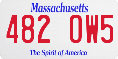 MA license plate 482OW5