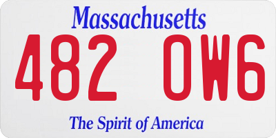 MA license plate 482OW6
