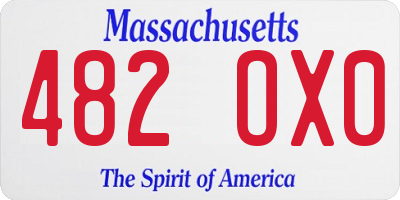 MA license plate 482OX0