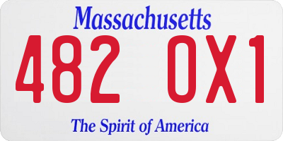 MA license plate 482OX1