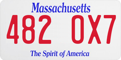 MA license plate 482OX7