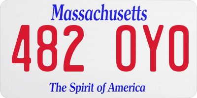 MA license plate 482OY0