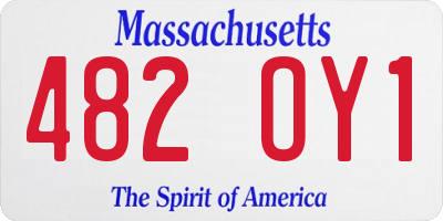 MA license plate 482OY1