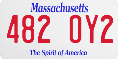 MA license plate 482OY2