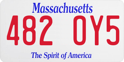 MA license plate 482OY5