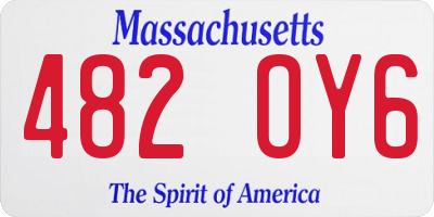 MA license plate 482OY6