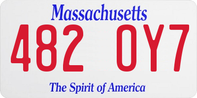 MA license plate 482OY7