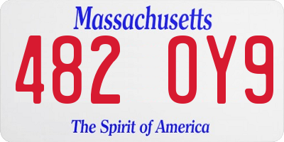 MA license plate 482OY9