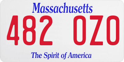 MA license plate 482OZ0