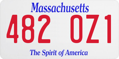 MA license plate 482OZ1