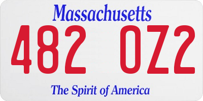 MA license plate 482OZ2