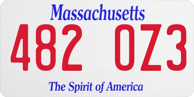 MA license plate 482OZ3