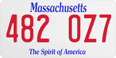 MA license plate 482OZ7