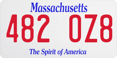 MA license plate 482OZ8