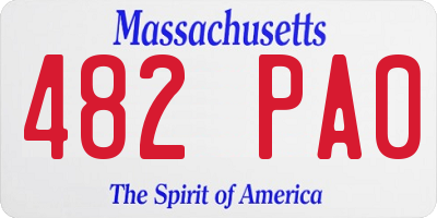 MA license plate 482PA0