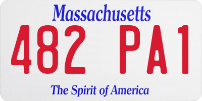 MA license plate 482PA1