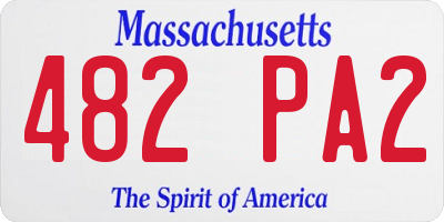 MA license plate 482PA2