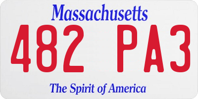 MA license plate 482PA3