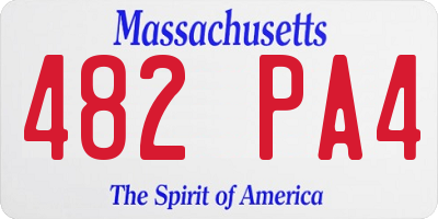 MA license plate 482PA4