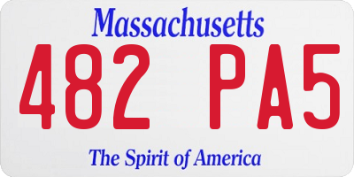 MA license plate 482PA5