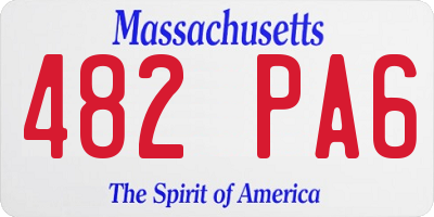MA license plate 482PA6