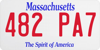 MA license plate 482PA7