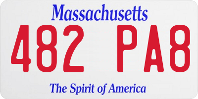 MA license plate 482PA8