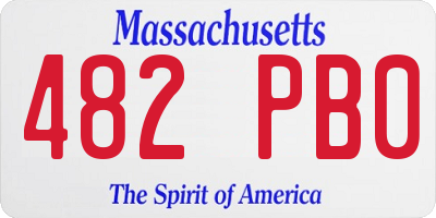 MA license plate 482PB0