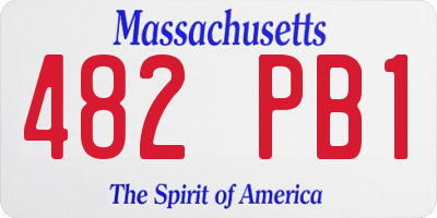 MA license plate 482PB1